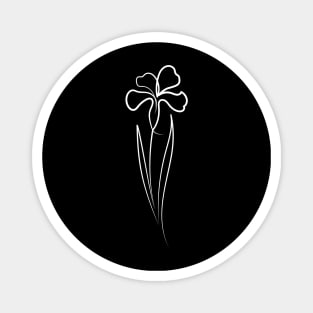 Iris Flower Minimal art | One Line Drawing | One Line Art Magnet